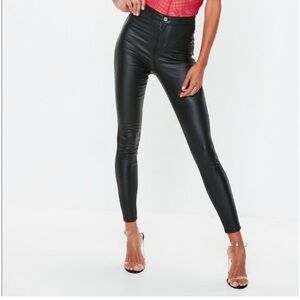 Missguided high waisted vice leather pants